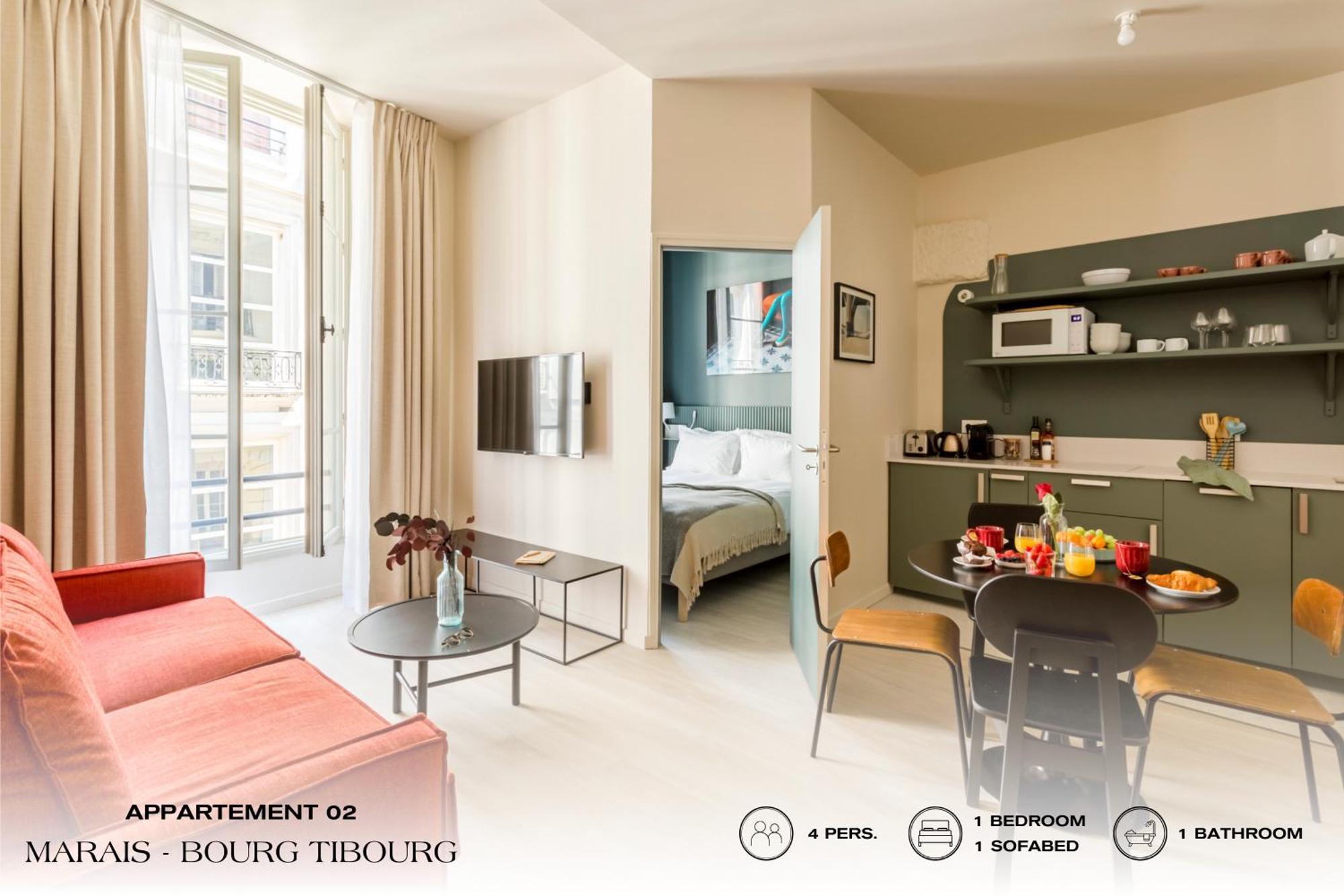 Appartement Beauquartier - Marais, Bourg Tibourg